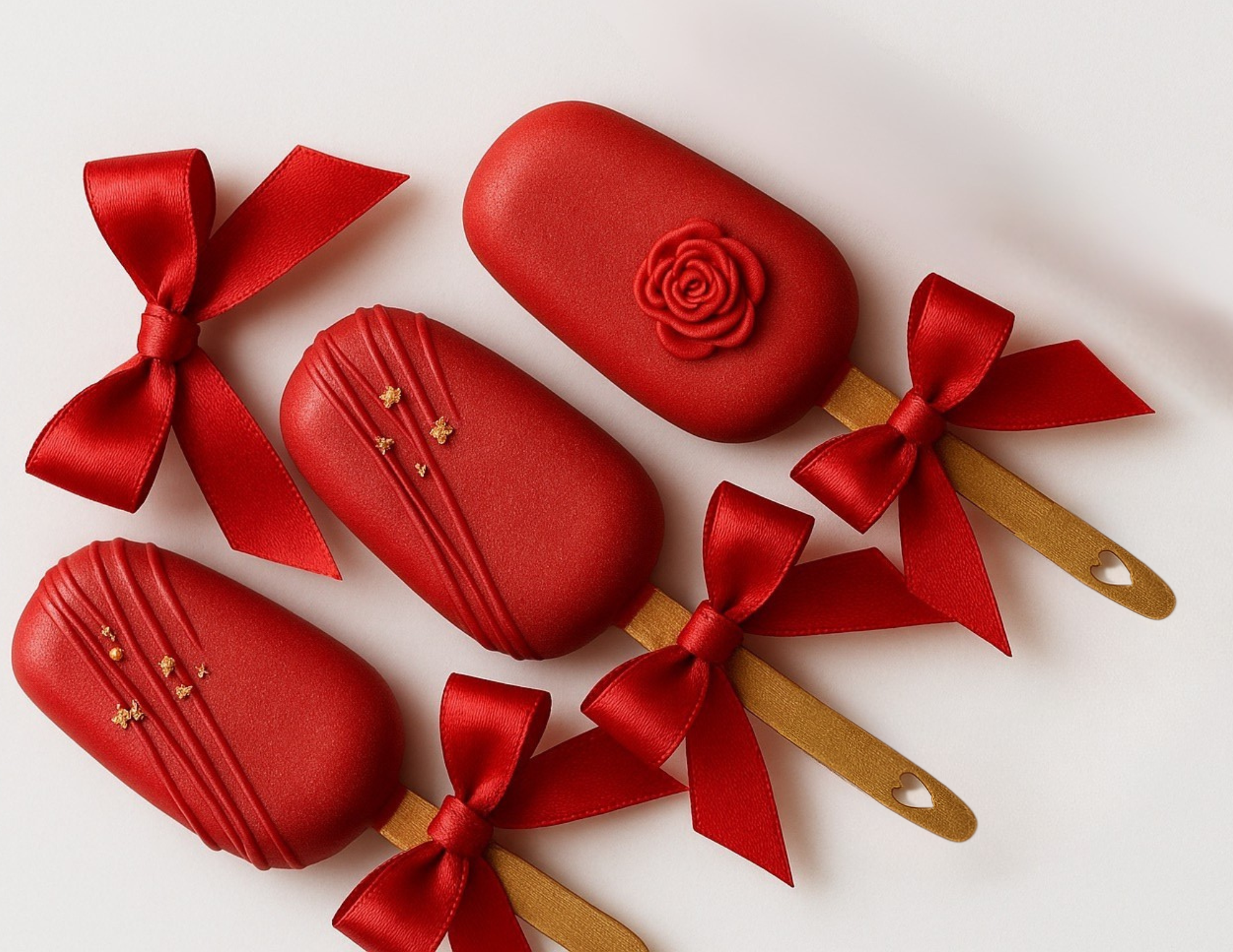 PATYCZKI DO LODÓW ZŁOTE 10 cm • 10 szt • Cakesicles Cake Pops Dekoracje SERCE - CraftJoy